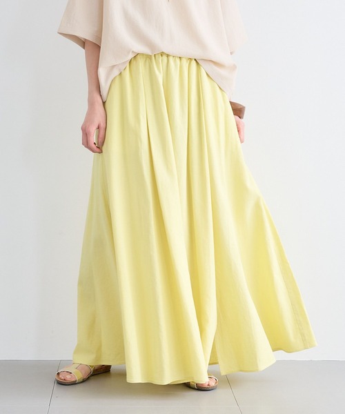 BARNYARDSTORM（バンヤードストーム）の「BARNYARDSTORM / リネンイージーマキシスカート 【WEB限定カラー】ハンドウォッシャブル（スカート・レディース・ブラック/カーキ/ライトブルー/モカ/イエロー・FREE）」の14枚目の写真