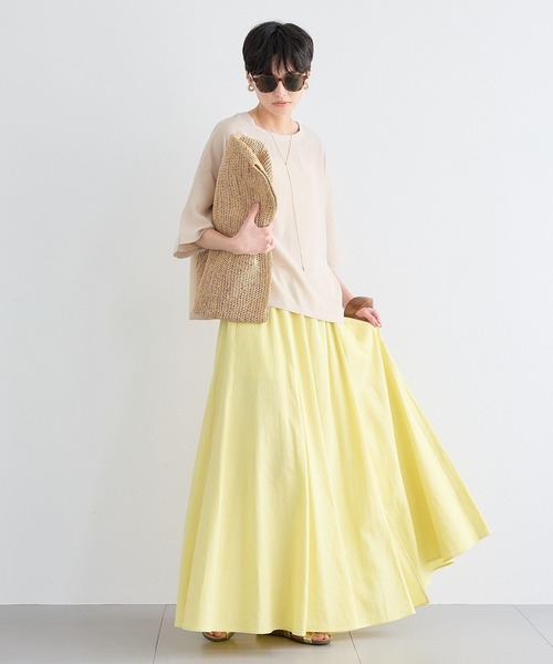 BARNYARDSTORM（バンヤードストーム）の「BARNYARDSTORM / リネンイージーマキシスカート 【WEB限定カラー】ハンドウォッシャブル（スカート・レディース・ブラック/カーキ/ライトブルー/モカ/イエロー・FREE）」の15枚目の写真