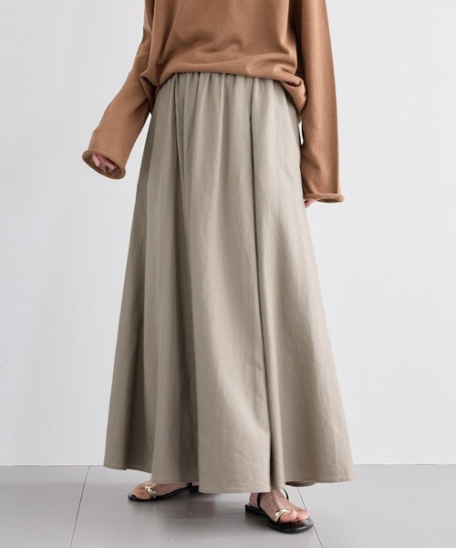 BARNYARDSTORM（バンヤードストーム）の「BARNYARDSTORM / リネンイージーマキシスカート 【WEB限定カラー】ハンドウォッシャブル（スカート・レディース・ブラック/カーキ/ライトブルー/モカ/イエロー・FREE）」の17枚目の写真