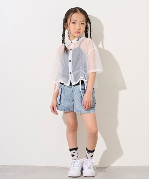 X-girl Stages(エックスガールステージス)の「カーゴショートパンツ(その他パンツ・キッズ・ブルー/ブラック/カラフル・130cm/110cm/140cm/120cm/100cm)」の4枚目の写真