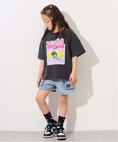 X-girl Stages(エックスガールステージス)の「カーゴショートパンツ(その他パンツ・キッズ・ブルー/ブラック/カラフル・130cm/110cm/140cm/120cm/100cm)」の9枚目の写真