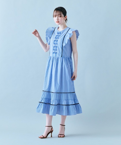Audie a Muses(オーディアミューズ)の「ストライプローウエストワンピ―ス(ワンピース・レディース・ネイビー・42/38/40)」の11枚目の写真