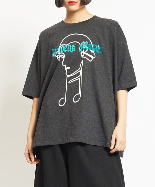 gomme（ゴム）の「20/-天竺　MozartＴ（Tシャツ/カットソー・レディース・ホワイト/ブラック/チャコールグレー/ボルドー・MEDIUM）」の3枚目の写真