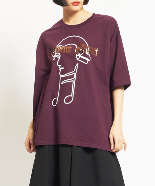 gomme（ゴム）の「20/-天竺　MozartＴ（Tシャツ/カットソー・レディース・ホワイト/ブラック/チャコールグレー/ボルドー・MEDIUM）」の4枚目の写真