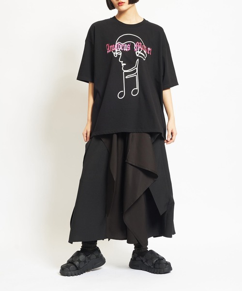 gomme（ゴム）の「20/-天竺　MozartＴ（Tシャツ/カットソー・レディース・ホワイト/ブラック/チャコールグレー/ボルドー・MEDIUM）」の5枚目の写真