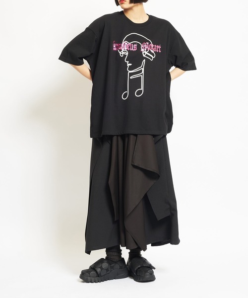 gomme（ゴム）の「20/-天竺　MozartＴ（Tシャツ/カットソー・レディース・ホワイト/ブラック/チャコールグレー/ボルドー・MEDIUM）」の6枚目の写真