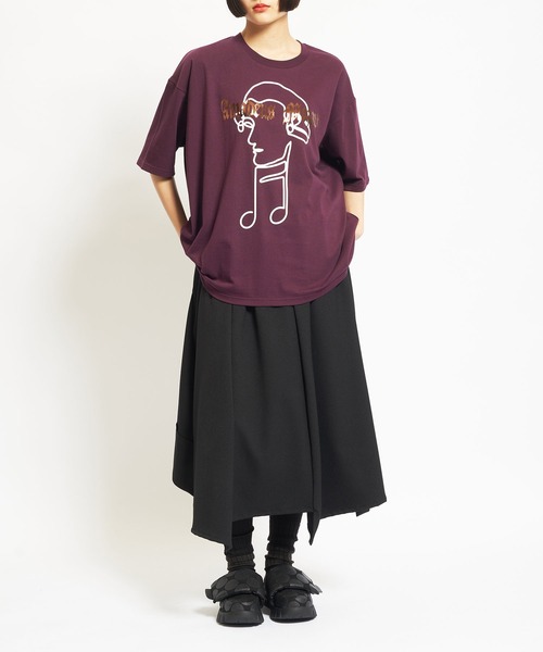 gomme（ゴム）の「20/-天竺　MozartＴ（Tシャツ/カットソー・レディース・ホワイト/ブラック/チャコールグレー/ボルドー・MEDIUM）」の10枚目の写真