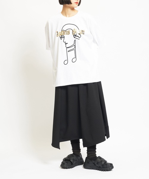 gomme（ゴム）の「20/-天竺　MozartＴ（Tシャツ/カットソー・レディース・ホワイト/ブラック/チャコールグレー/ボルドー・MEDIUM）」の8枚目の写真