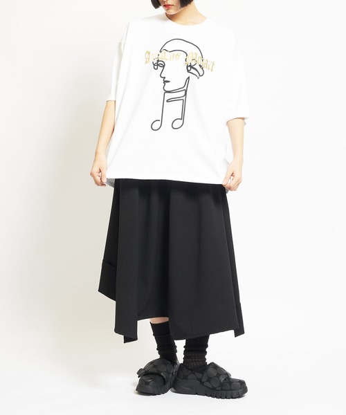 gomme（ゴム）の「20/-天竺　MozartＴ（Tシャツ/カットソー・レディース・ホワイト/ブラック/チャコールグレー/ボルドー・MEDIUM）」の9枚目の写真