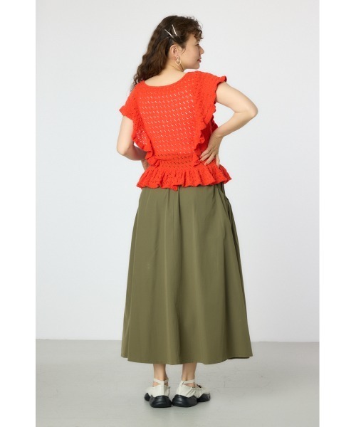 RODEO CROWNS WIDE BOWL(ロデオクラウンズワイドボウル)の「2WAYフリルクロシェニットトップス(ニット/セーター・レディース・ホワイト/クリアレッド/マルチ・FREE)」の9枚目の写真