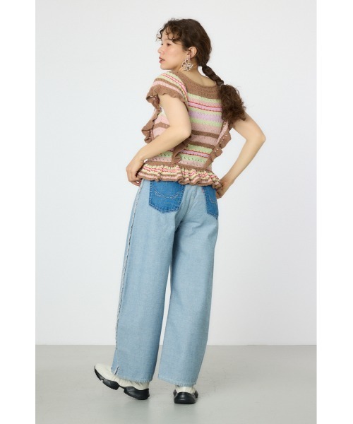 RODEO CROWNS WIDE BOWL(ロデオクラウンズワイドボウル)の「2WAYフリルクロシェニットトップス(ニット/セーター・レディース・ホワイト/クリアレッド/マルチ・FREE)」の22枚目の写真