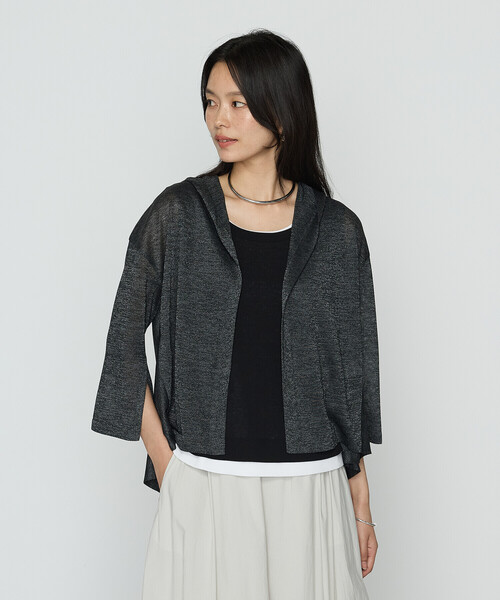 COMME CA（コムサ）の「レーヨンイタリア糸 カーディガン（カーディガン/ボレロ・レディース・ベージュ/オレンジ/グリーン/ブラック・11号/9号）」の2枚目の写真