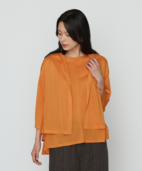 COMME CA（コムサ）の「レーヨンイタリア糸 カーディガン（カーディガン/ボレロ・レディース・ベージュ/オレンジ/グリーン/ブラック・11号/9号）」の8枚目の写真