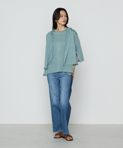 COMME CA（コムサ）の「レーヨンイタリア糸 カーディガン（カーディガン/ボレロ・レディース・ベージュ/オレンジ/グリーン/ブラック・11号/9号）」の7枚目の写真