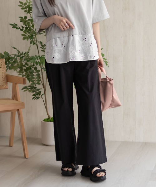 HusHusH（ハッシュアッシュ）の「HusHusH ワイドパンツ すっきりシルエット（その他パンツ・レディース・ブラック/オリーブ/ベージュ・M/L）」の10枚目の写真