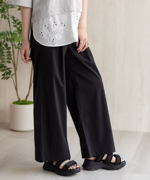 HusHusH（ハッシュアッシュ）の「HusHusH ワイドパンツ すっきりシルエット（その他パンツ・レディース・ブラック/オリーブ/ベージュ・M/L）」の6枚目の写真