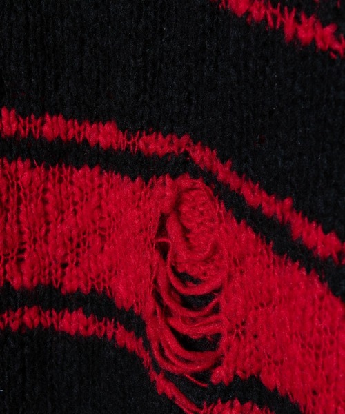 glamb(グラム)の「Damage Pullover Knit / ダメージプルオーバーニット(ニット/セーター・メンズ・ブラック/カーキ/レッド・S/M/L)」の19枚目の写真