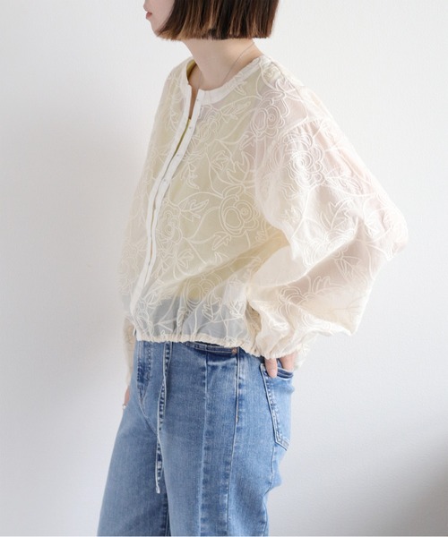 cepo（セポ）の「〈セットアップ対応〉フラワーシアーホックシャツブラウス（シャツ/ブラウス・レディース・オフホワイト/ブラック・M）」の19枚目の写真