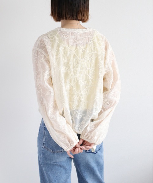 cepo（セポ）の「〈セットアップ対応〉フラワーシアーホックシャツブラウス（シャツ/ブラウス・レディース・オフホワイト/ブラック・M）」の20枚目の写真