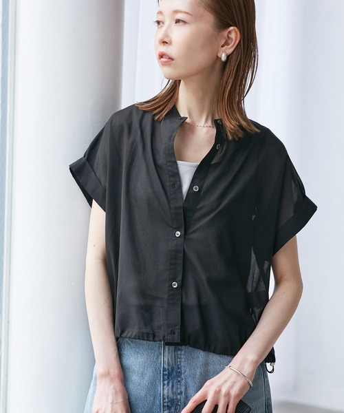 ROPE' PICNIC(ロペピクニック)の「バルーンヘムシアーシャツ(シャツ/ブラウス・レディース・ブラック/オフホワイト/ブルー/レッド・38)」の11枚目の写真