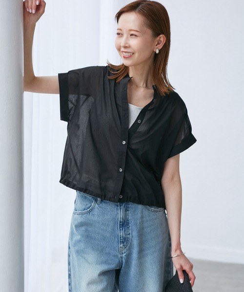 ROPE' PICNIC(ロペピクニック)の「バルーンヘムシアーシャツ(シャツ/ブラウス・レディース・ブラック/オフホワイト/ブルー/レッド・38)」の10枚目の写真
