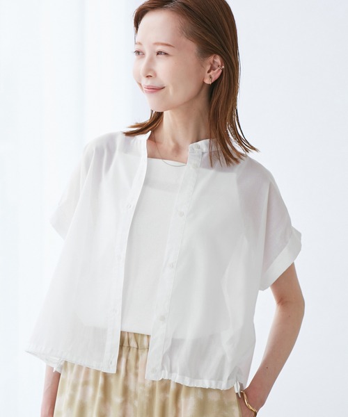 ROPE' PICNIC(ロペピクニック)の「バルーンヘムシアーシャツ(シャツ/ブラウス・レディース・ブラック/オフホワイト/ブルー/レッド・38)」の6枚目の写真