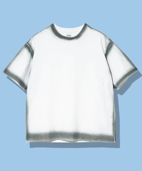 AOZORA（アオゾラ）の「AOZORA/アオゾラ　度詰め天竺 スプレーTシャツ（Tシャツ/カットソー・メンズ・ホワイト/ブラック・LARGE/X-LARGE/MEDIUM）」の2枚目の写真