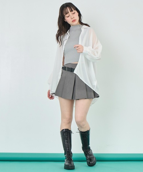 ANAP（アナップ）の「シンプル シアー シャツ ブラウス（シャツ/ブラウス・レディース・ホワイト/ブラック/ブラウン/イエロー・FREE）」の6枚目の写真