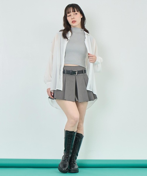 ANAP（アナップ）の「シンプル シアー シャツ ブラウス（シャツ/ブラウス・レディース・ホワイト/ブラック/ブラウン/イエロー・FREE）」の7枚目の写真