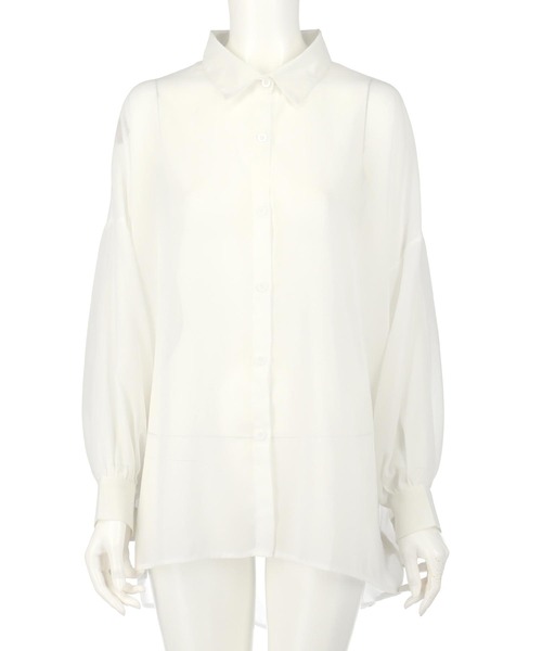 ANAP（アナップ）の「シンプル シアー シャツ ブラウス（シャツ/ブラウス・レディース・ホワイト/ブラック/ブラウン/イエロー・FREE）」の19枚目の写真