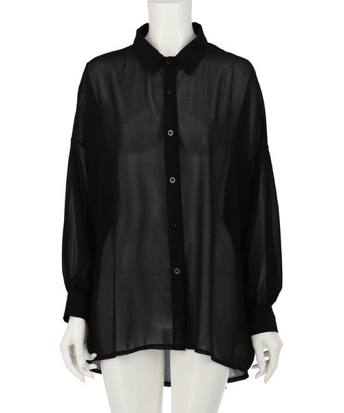 ANAP（アナップ）の「シンプル シアー シャツ ブラウス（シャツ/ブラウス・レディース・ホワイト/ブラック/ブラウン/イエロー・FREE）」の20枚目の写真