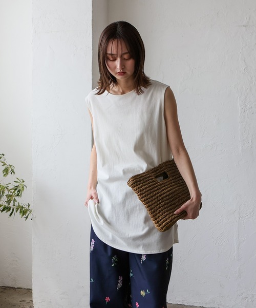 VitaFelice(ヴィータフェリーチェ)の「ペーパーブレード3wayショルダーバッグ(かごバッグ・レディース・ブラウン・FREE)」の7枚目の写真