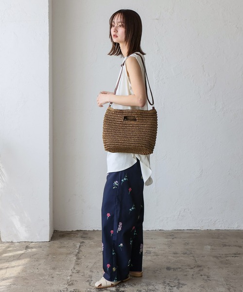 VitaFelice(ヴィータフェリーチェ)の「ペーパーブレード3wayショルダーバッグ(かごバッグ・レディース・ブラウン・FREE)」の10枚目の写真