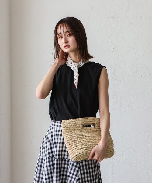 VitaFelice(ヴィータフェリーチェ)の「ペーパーブレード3wayショルダーバッグ(かごバッグ・レディース・ブラウン・FREE)」の12枚目の写真