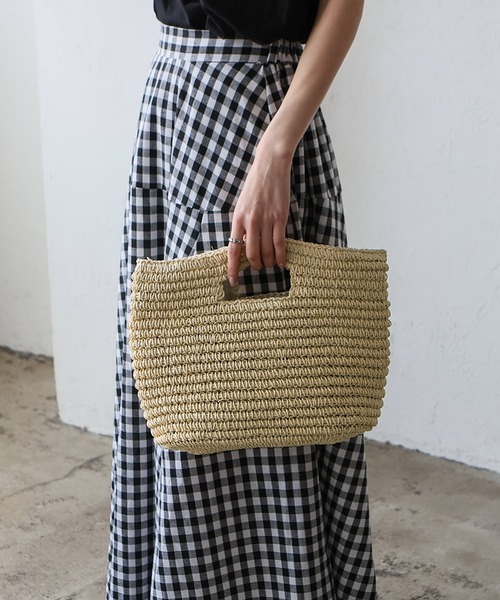 VitaFelice(ヴィータフェリーチェ)の「ペーパーブレード3wayショルダーバッグ(かごバッグ・レディース・ブラウン・FREE)」の13枚目の写真