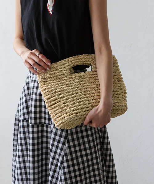 VitaFelice(ヴィータフェリーチェ)の「ペーパーブレード3wayショルダーバッグ(かごバッグ・レディース・ブラウン・FREE)」の15枚目の写真