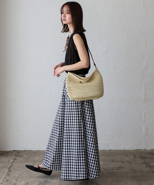 VitaFelice(ヴィータフェリーチェ)の「ペーパーブレード3wayショルダーバッグ(かごバッグ・レディース・ブラウン・FREE)」の17枚目の写真