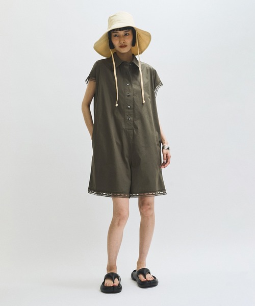 ADAM ET ROPE'（アダムエロペ）の「レースシャツロンパース（つなぎ/オールインワン・レディース・ブラック/カーキ・FREE）」の13枚目の写真