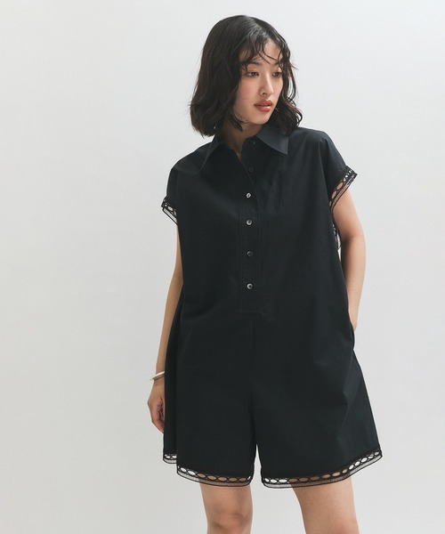 ★新品タグ付★ アダムエロペ　シャツロンパース　ブラック アダムエロペ シャツロンパース ブラック - メルカリ