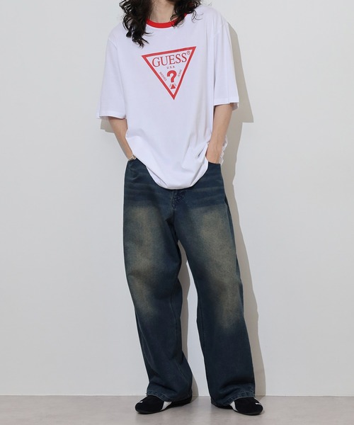 Guess(ゲス)の「GUESS UNI S/SLV TEE SHIRT5 Tシャツ(Tシャツ/カットソー・メンズ・ブラック/ホワイト・S/M/XL/L)」の13枚目の写真