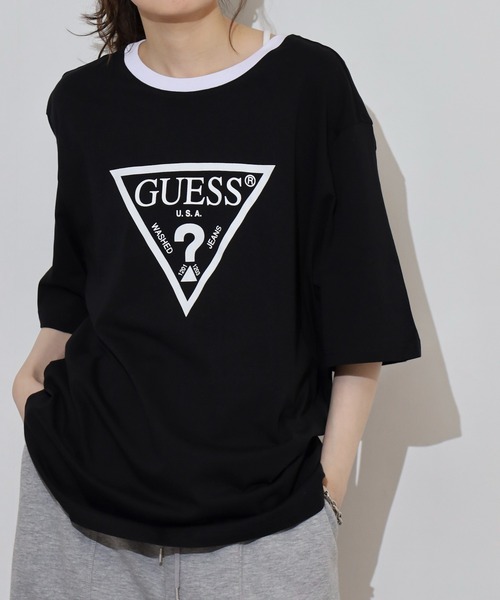 Guess(ゲス)の「GUESS UNI S/SLV TEE SHIRT5 Tシャツ(Tシャツ/カットソー・メンズ・ブラック/ホワイト・S/M/XL/L)」の14枚目の写真