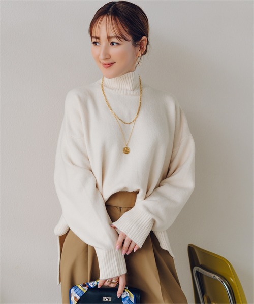 セール】スフレタッチハイネックオーバーサイズニット（ニット