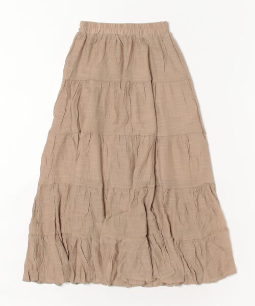 aimoha（アイモハ）の「ティアードギャザーロングスカート（スカート・レディース・ブラック/ライトベージュ/ピンク/ホワイト/ベージュ・FREE）」の16枚目の写真