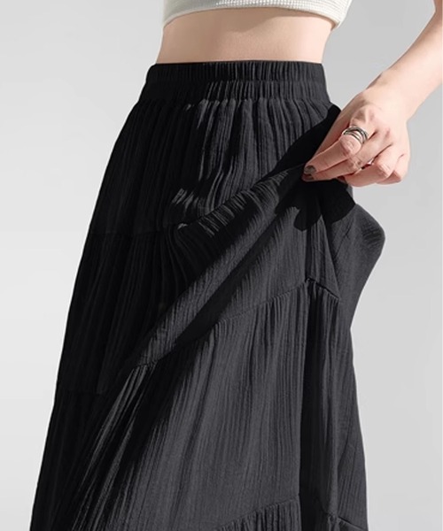 セール】ティアードギャザーロングスカート（スカート）｜aimoha