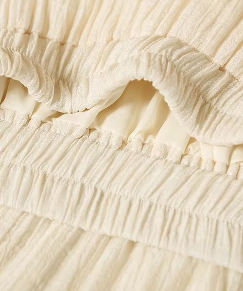 aimoha（アイモハ）の「ティアードギャザーロングスカート（スカート・レディース・ブラック/ライトベージュ/ピンク/ホワイト/ベージュ・FREE）」の8枚目の写真