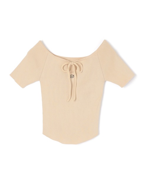 M DOLLY(エムドリー)の「*M DOLLY original* front drop hall ribbon tops/フロントドロップホールリボントップス(ニット/セーター・レディース・アイボリー/ブラック/モカ・FREE)」の17枚目の写真