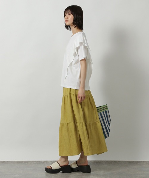 LAKOLE(ラコレ)の「ラッフルTEE / 499837(Tシャツ/カットソー・レディース・オフホワイト/ブルー/ブラック・FREE)」の5枚目の写真