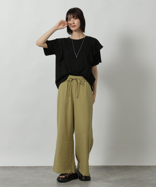 LAKOLE(ラコレ)の「ラッフルTEE / 499837(Tシャツ/カットソー・レディース・オフホワイト/ブルー/ブラック・FREE)」の9枚目の写真
