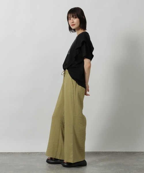 LAKOLE(ラコレ)の「ラッフルTEE / 499837(Tシャツ/カットソー・レディース・オフホワイト/ブルー/ブラック・FREE)」の10枚目の写真