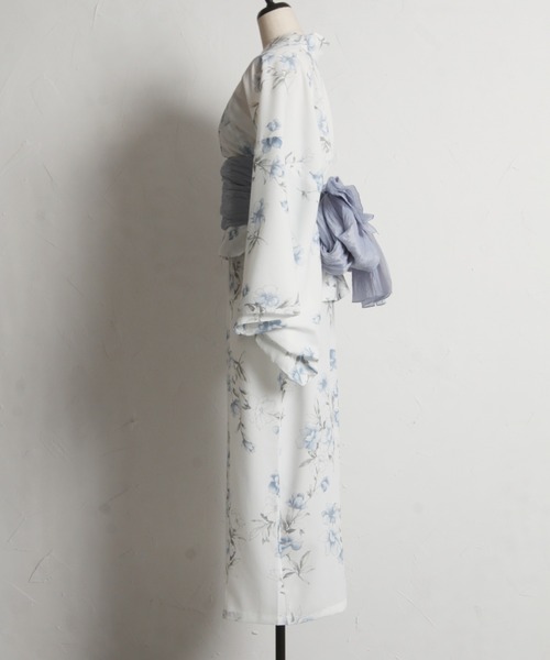 tocco closet(トッコ クローゼット)の「【トップス&ワンピース&帯の3点セット】2WAY♪フラワーブーケセパレート浴衣(浴衣・レディース・ブルー・FREE)」の3枚目の写真